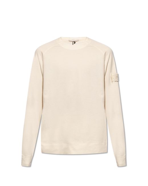 Stone Island Natural T-shirt With Long Sleeves, for men