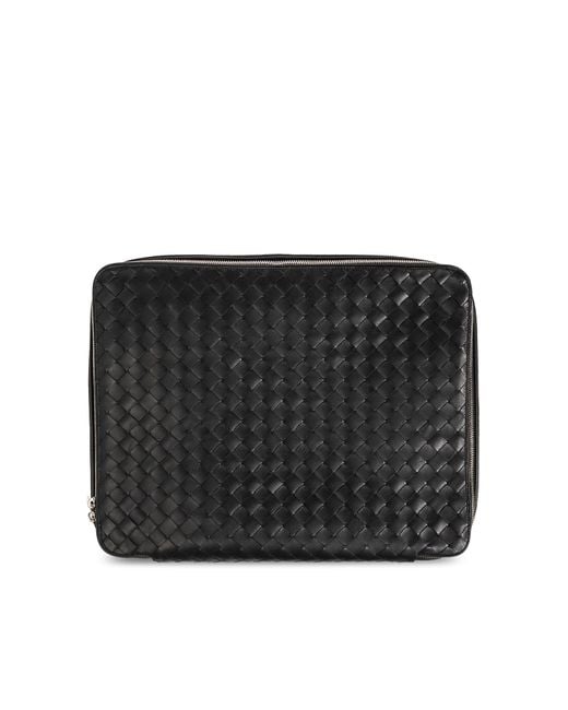 Bottega Veneta Black 'Intrecciato Medium' Travel Case for men