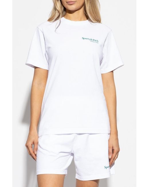 Sporty & Rich White T-Shirt From The "Tennis Club" Collection