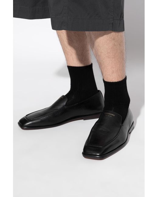 Ferragamo Black Shoes Brian Types Loafers for men