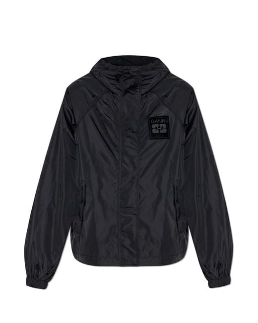 Ganni Blue Hooded Jacket