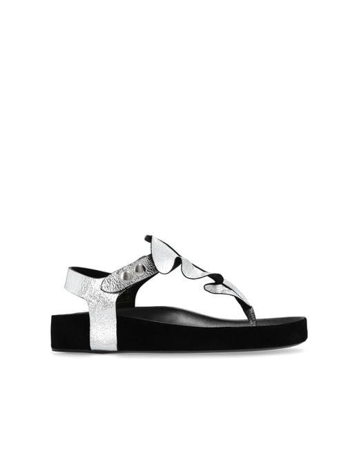 Isabel Marant White 'isela' Leather Sandals,