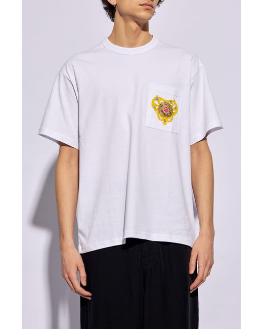 Versace White T-shirt With Pocket, for men