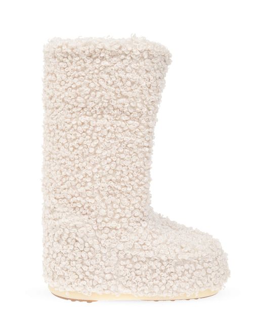 Moon Boot Natural 'icon Faux Curly' Snow Boots