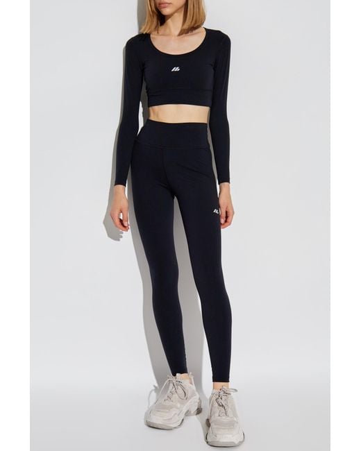 Balenciaga Blue Sport Leggings With Logo