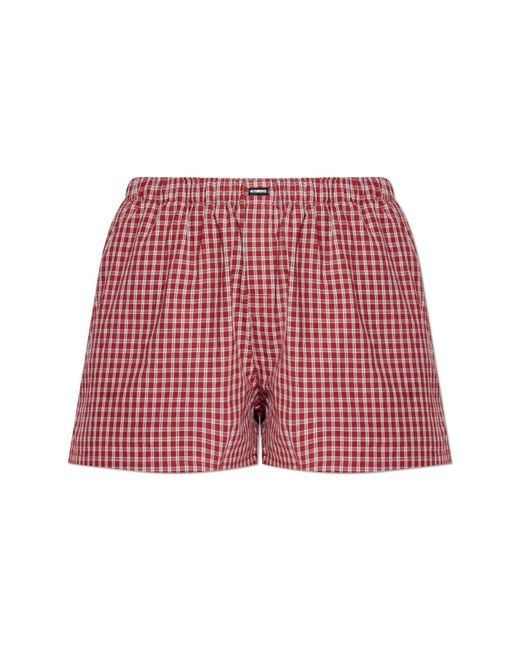 Vetements Red Plaid Pattern Shorts
