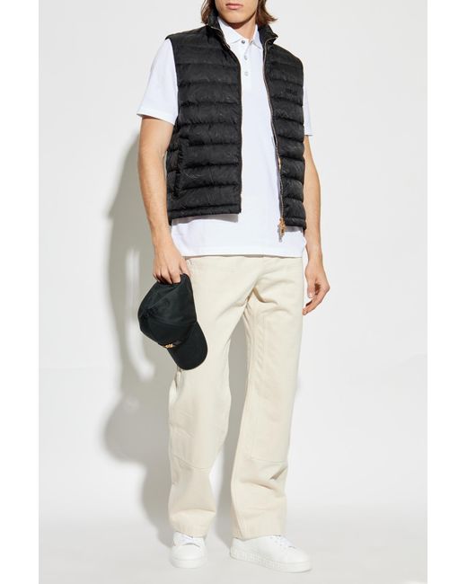 Versace Black Down Vest With A Stand-Up Collar for men