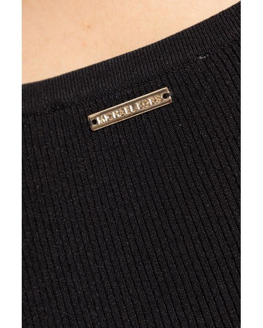 MICHAEL Michael Kors Black Striped Tank Top