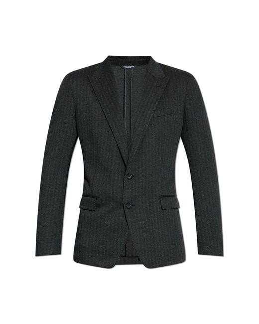 Dolce & Gabbana Black Herringbone Blazer for men