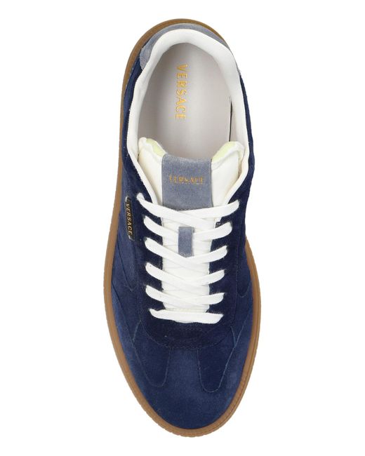 Versace Gray "Greca" Suede Sneakers for men
