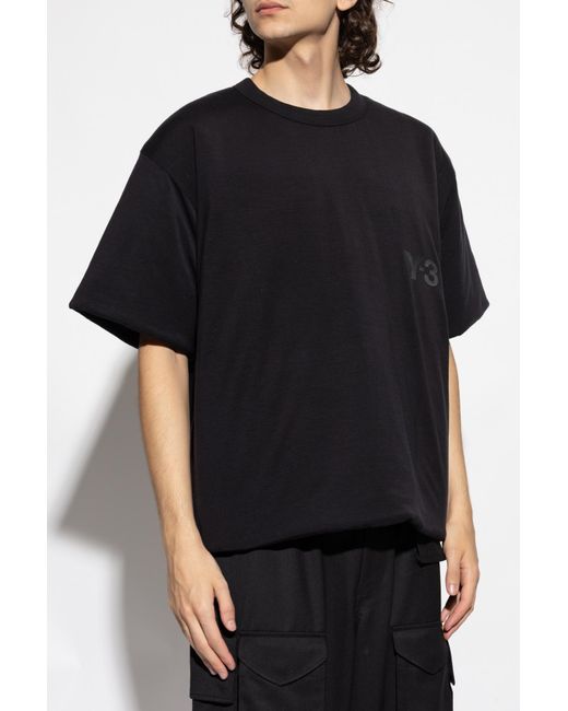 Y-3 Black T-Shirt With Padding for men