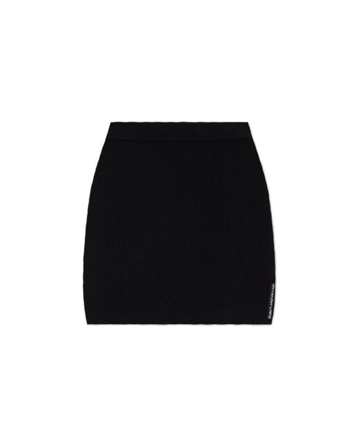 T By Alexander Wang Black Short Wool Skirt