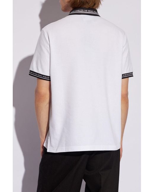 Versace White Polo Shirt With Logo for men