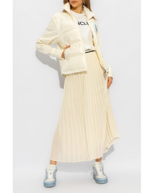 Moncler Natural Long Pleated Skirt