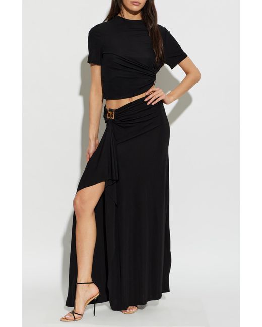 Christopher Esber Black 'Bezel Quartz Cascade' Skirt