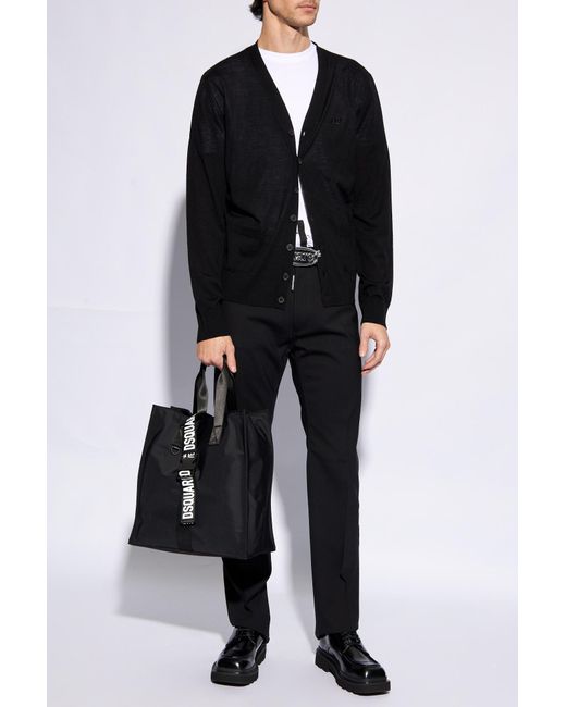 DSquared² Black Trousers With Logo, for men