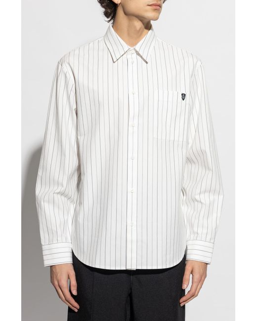Burberry White Shirt With Striped Pattern for men