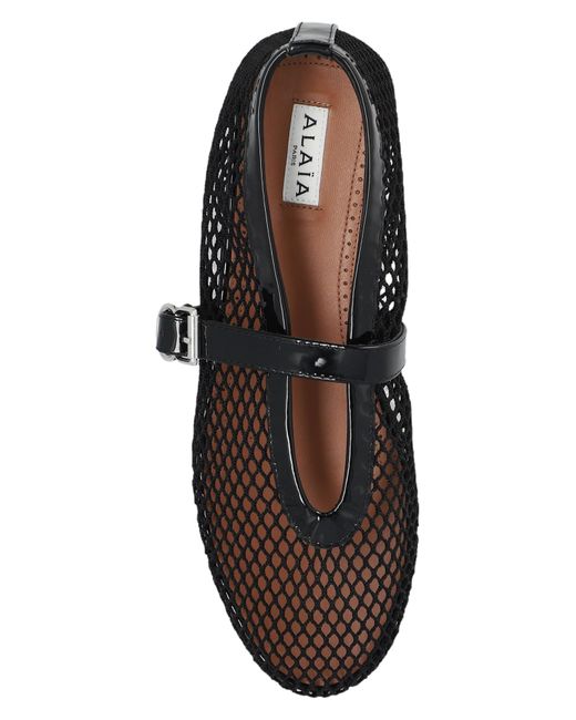 Alaïa Black Mesh Ballet Flats Lyst