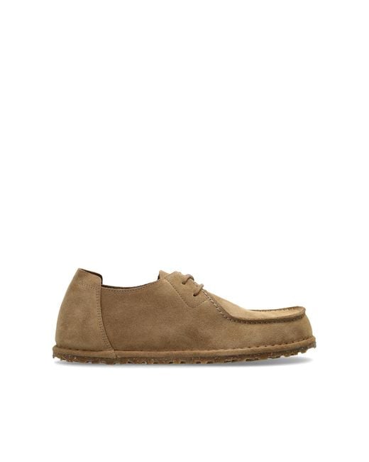 Birkenstock Brown Suede Shoes 'Utti Lace' for men