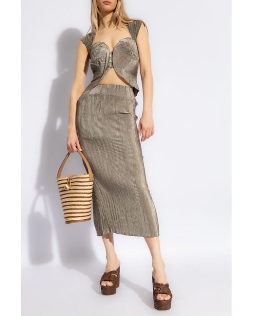 Cult Gaia Brown Pleated Top 'Milli'