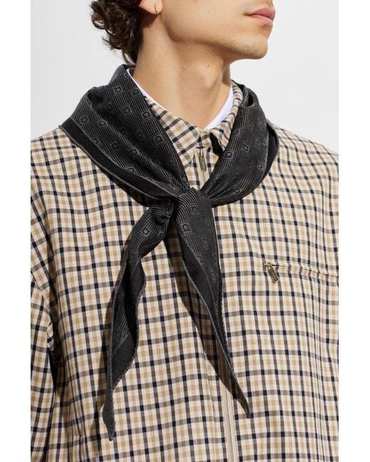 Ferragamo Black Asymmetric Scarf With Monogram for men