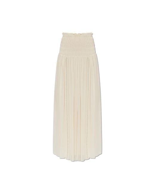 Isabel Marant White Silk Skirt "Nerly"