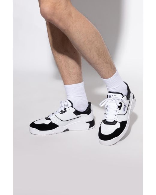 EA7 White Sports Shoes With Logo for men