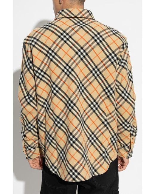 Burberry Natural Shirt With Check Pattern for men