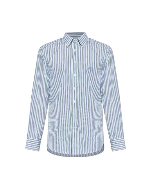 Etro Blue Shirt With Striped Pattern for men