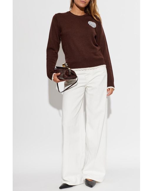 Ganni Brown Wool Sweater