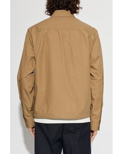 Moncler Blue Jacket With Logo Patch for men