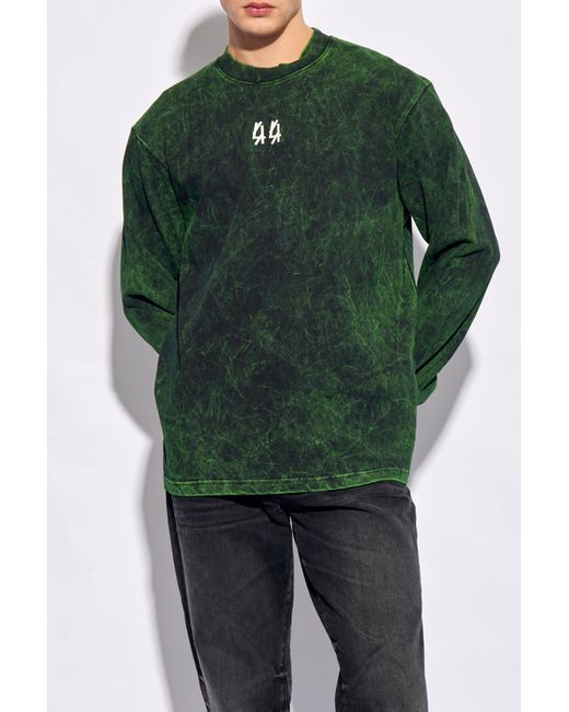 44 Label Group Green T-shirt With Long Sleeves, for men