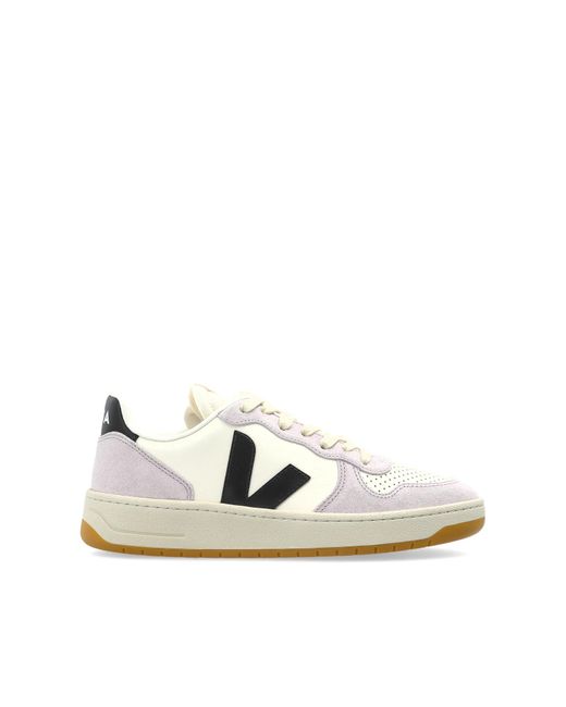 Veja White Sports Shoes "V-10 Prime Leather"