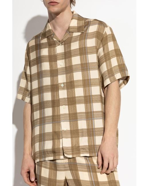 Jil Sander Natural Checked Pattern Shirt for men