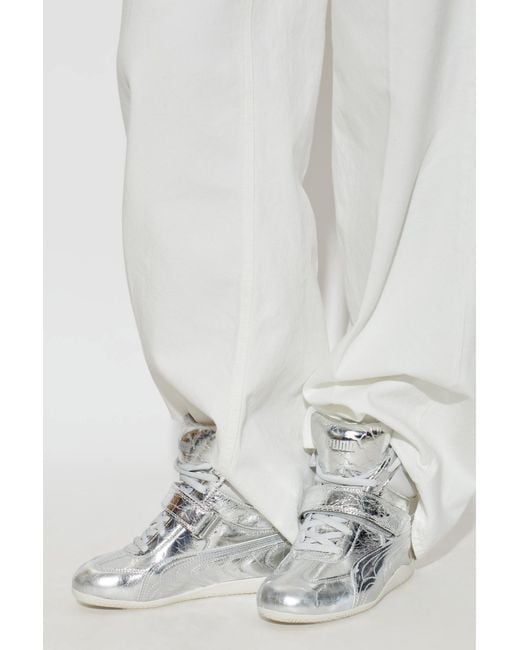 PUMA White Sports Shoes "Speedcat Wedge Lustre"