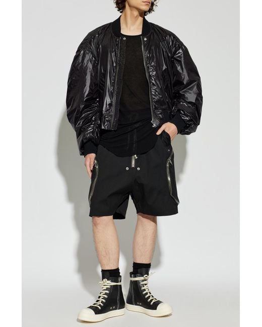 Rick Owens Black Cargo Shorts for men