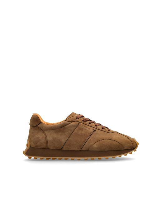 Tod's Blue Suede Sports Shoes With Logo