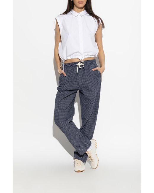 Rethinkit Studios Blue Plaid Patterned Trousers