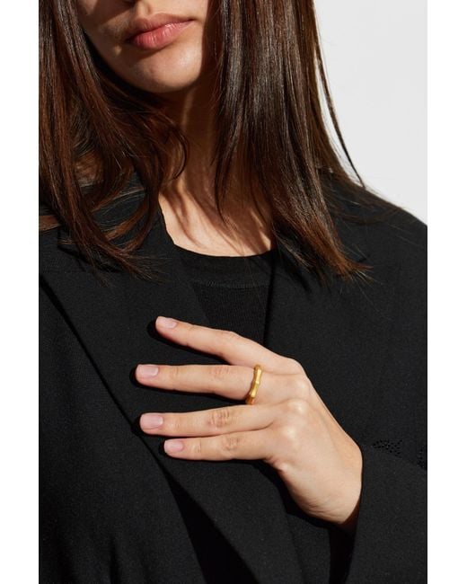 AllSaints Metallic Ring With Engraved Logo