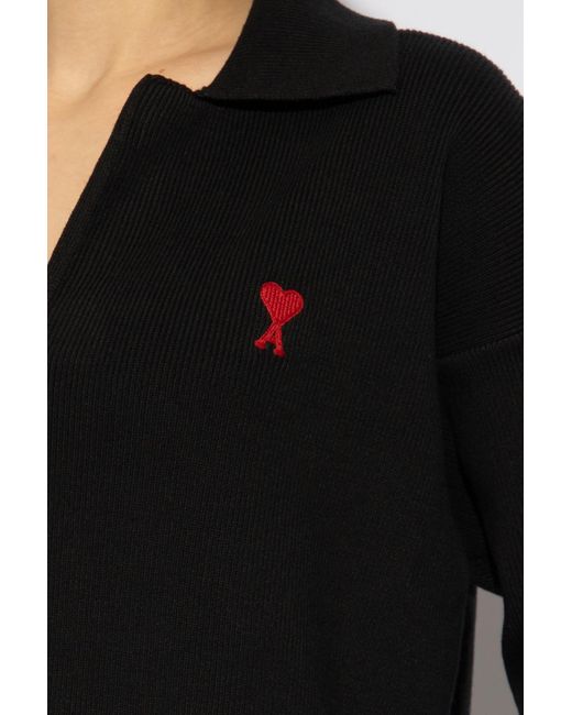 AMI Black Sweater With Logo, '