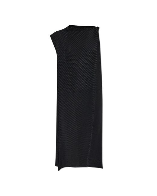 Issey Miyake Pleated Dress in Black | Lyst