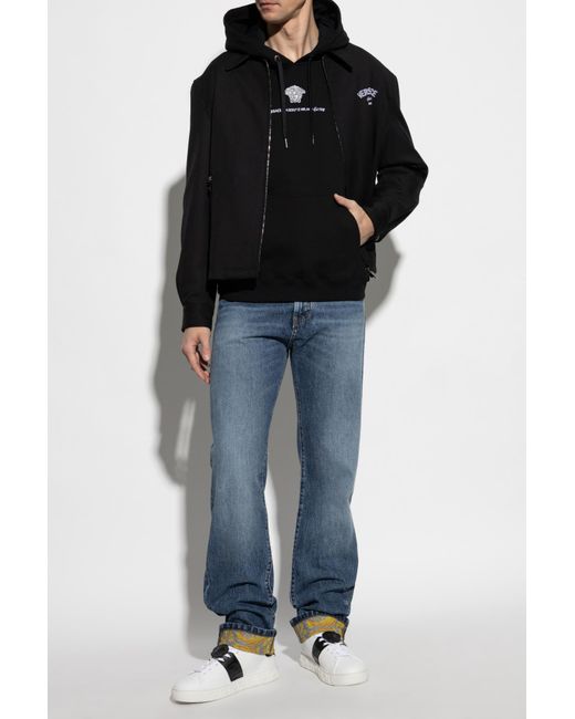 Versace Blue Patterned Jeans for men