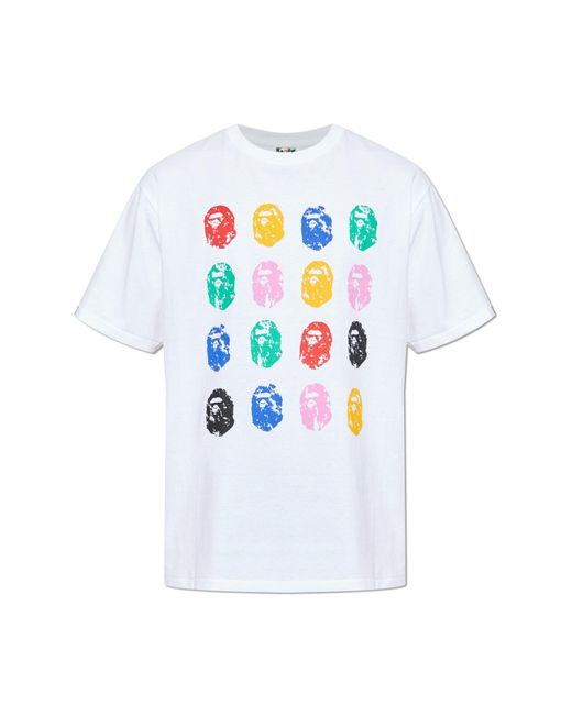 A Bathing Ape White T-Shirt With Print for men