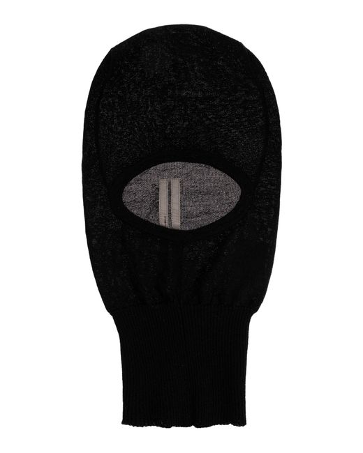 Rick Owens Black Cashmere Balaclava for men