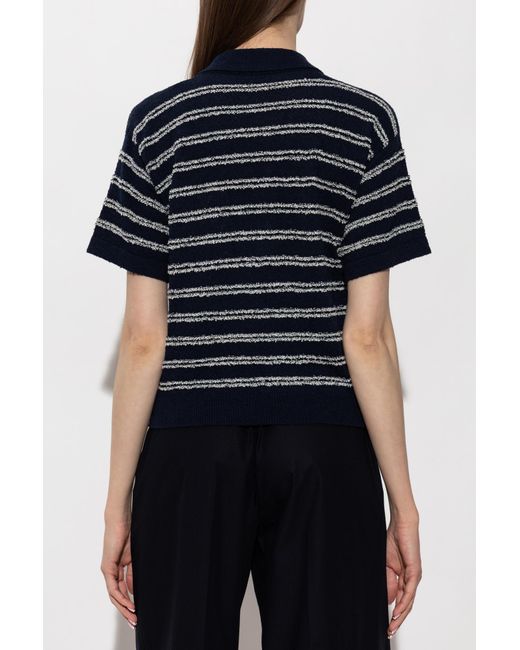 Moncler Blue Shirt With Logo Patch