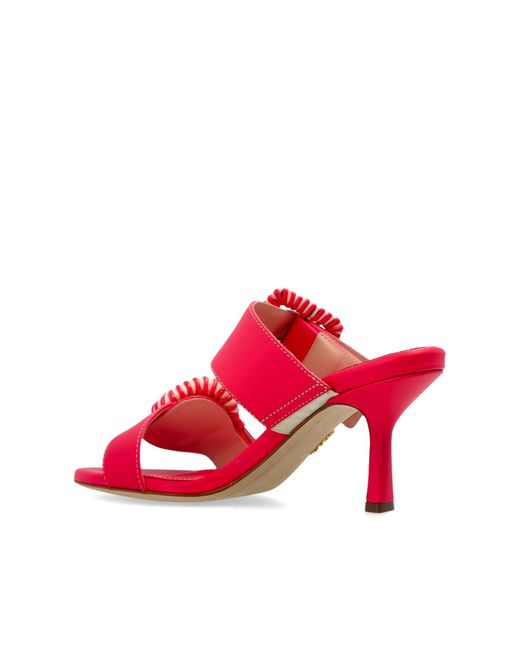 Rodo Red Leather Heeled Mules