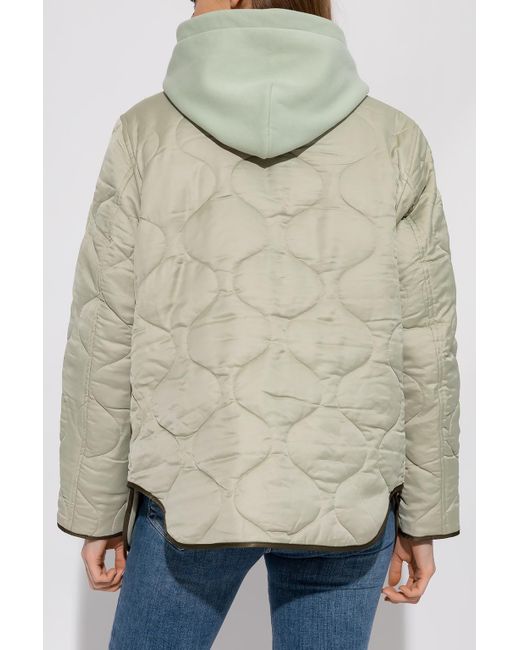 AllSaints Green ‘Foxi Liner’ Quilted Jacket
