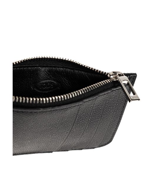 Tod's Black Leather Card Holder for men