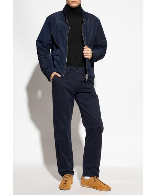 Officine Generale Blue Bomber Jacket for men