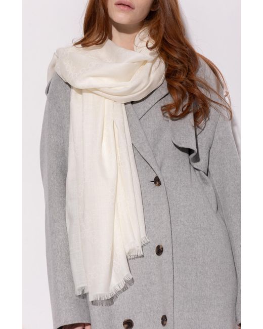Ferragamo White Scarf With Monogram